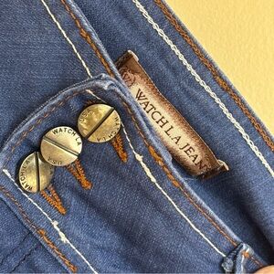 WATCH L.A. JEAN| Vintage Y2K Low Rise Medium Blue Jeans Contrast Stitching Sz 5